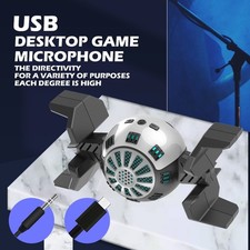 USB Desktop Game Microphone Condenser Mic Live Streaming Kit Podcast Recording'