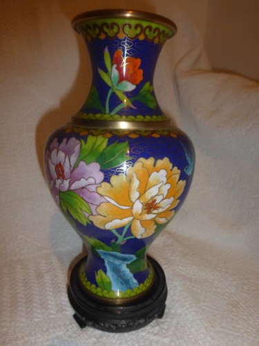 Vase laiton metal email - vase,