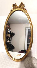 vintage gold leaf gold oval mirror