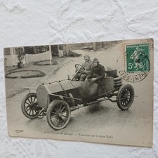 Old postcard circuit de dieppe car itala 1908 seine maritime / race car close-up