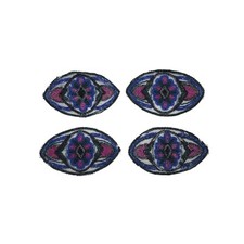 VTG Hand Sewn Art Deco Beaded Mesh Eye 5x3" Sewing Applique Set of 4 1920s 1930s