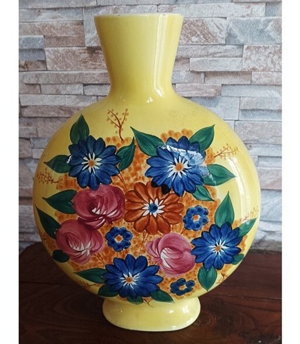 Grand vase plat décor - et,