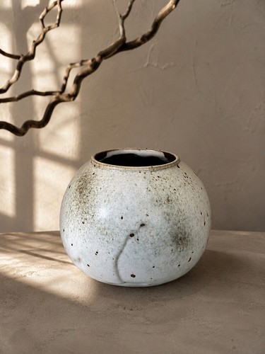 Vase boule grès émaillé - grès,