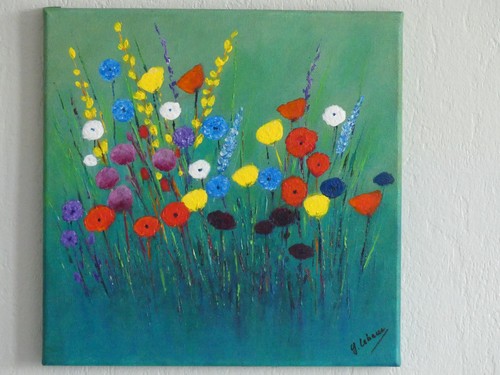 Tableau peinture fleurs - tableau,