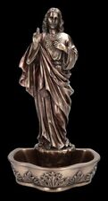 Bassin D'Eau Bénite - Cœur Sacré De Jésus - Décoration Chrétienne 22,5cm