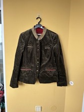 Meindl Austrian Bavarian Trachten Khaki-Green Leather Jacket size 42