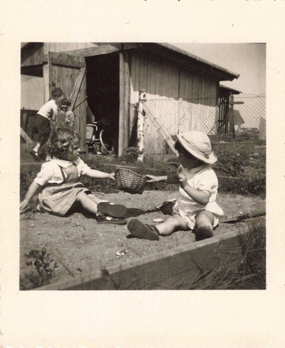 Old photograph young children - old,