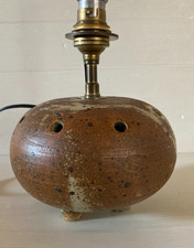 Vintage 1960s Ceramic Small Sandstone Tripod Lamp Stand