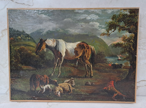 Huile sur toile 18e - sur,