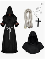Medieval Monk Robe Priest Robe Halloween Cosplay Costume Cloak