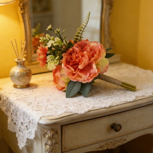 Bouquet pivoine tissu - de,