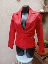 veste en cuir rouge Nathalie