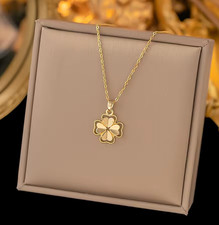 Collier femme trèfle zircon
