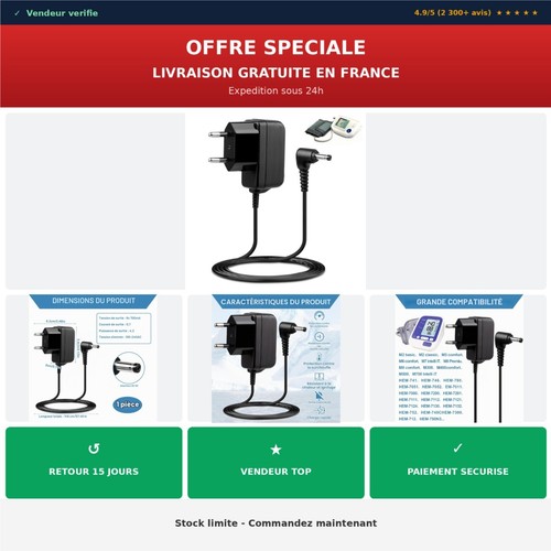 Chargeur pour tensiomètre - 6v,