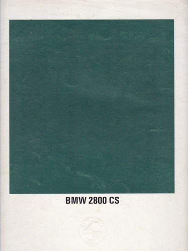 Catalogue brochure bmw 2800 - 2800, cs