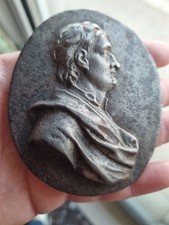 ISAAC NEWTON Large Antique Silver Bronze Plaque Mm. 88 Per 70 Opus Roettier