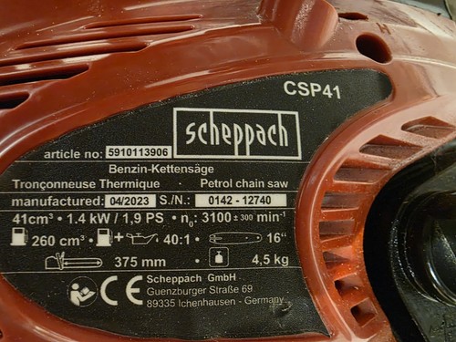 Scheppach csp41 tronçonneuse - scheppach,