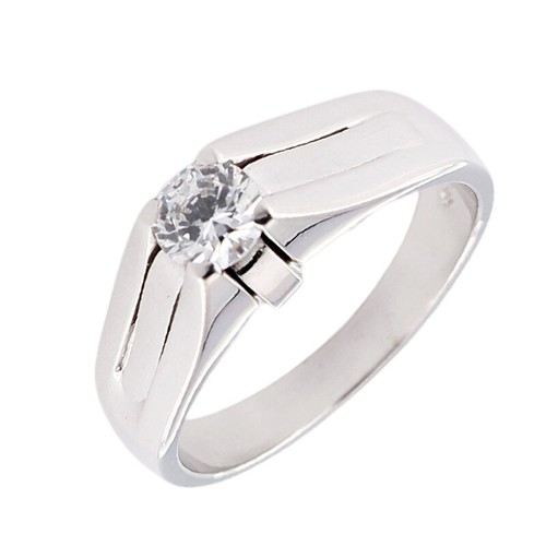 Bague solitaire homme blanc - solitaire,