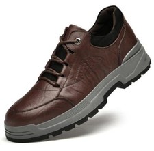 Men's Casual Lace Up Faux Leather Sneaker Board Shoes Soft Creeper Sports Shoe 