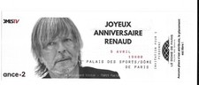 RARE / CONCERT TICKET TICKET - RENAUD: LIVE A PARIS ( FRANCE ) 2022 INDOCHINA