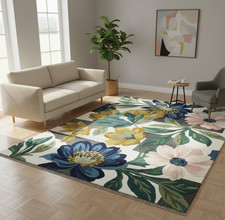 Tapis artistique floral fait