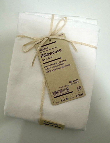 Muji washed cotton pillowcase - washed,