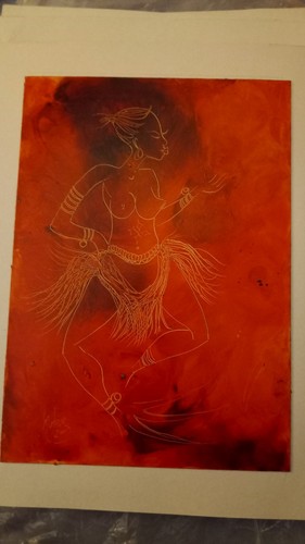 Art moderne huile sur papier - art,