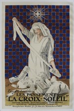 Cappiello Les pansements "La croix soleil" Circa 1920 Affiche Originale Médical