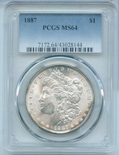 1887-P Dollar D'Argent Morgan $1 PCGS MS64 Monnaie De Philadelphie - SR938