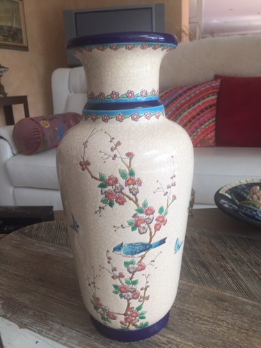 Longwy vase balustre décor - vase,