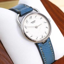 Hermes Arceau Ladies Watch Genuine Leather Belt New Battery 2428 Used