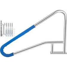 Rampe Piscine Inox Barre d'Appui Rail avec Housse Poignée 139,7x81,2 cm