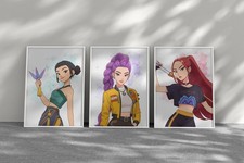 Kpop Demon Hunter Poster, Anime Set Of 3 Bedroom Wall Art Poster Print A4 A3 A2