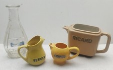 Lot of Ricard/ Pernod/ Shepherd Advertising Pitchers and Carafe. Good Condition 