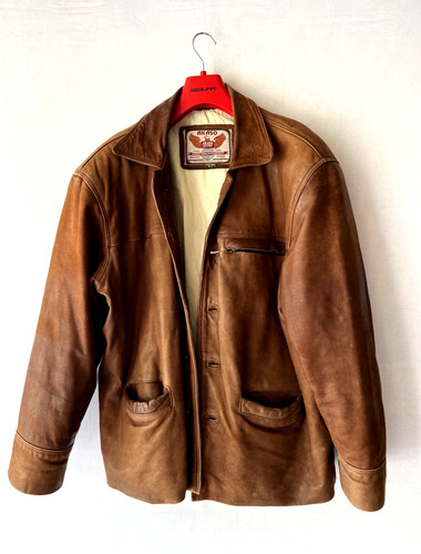 Veste cuir brun homme akaso - en,