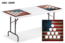 Table De Jeu Pliable Universelle Autocollant Décalque Tapis Beer Pong USA