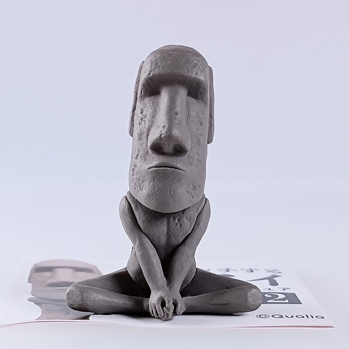 Stretching moai mascot - mascot, figure