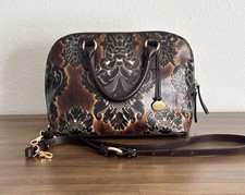 Brahmin Dome Satchel Vivian Limited Edition Espresso Fresco Damask Floral