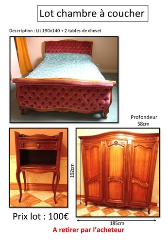 Chambre coucher merisier - chambre,