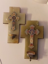 2 Bénitiers En Émaux