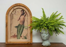 MER, DÉCORATION MURALE RUSTIQUE, MIROIR, VINTAGE, STYLE RÉTRO