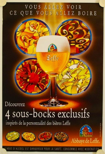 Affiche bière leffe abbaye - bière,