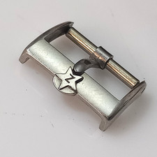 AUTHENTIC 1950-60'S 16MM ZENITH STELLINA STAR DEPOSE ACIER INOX SWISS BUCKLE
