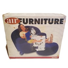 Intex Air Furniture 90s Blue Chair + Ottoman VTG Y2K Vintage Millennial New 