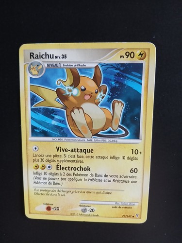 Carte pokémon raichu - pokémon,