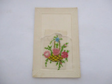 Postcard fantasy embroidered floral pattern birthday card