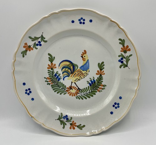 Assiette faïence décor coq - assiette,