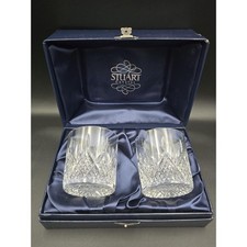 Stuart Crystal – Hamilton Pattern Whisky Tumblers Pair (8oz, England, 1970s–80s