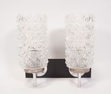 Véritable Lampe Murale En Verre Métal Chromé À Deux Bras Des Années 70 Panton