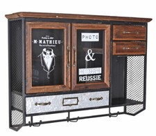 Armoire Murale Rétro Vitrine D'Exposition Antique Suspendre Vaisselier/Buffet